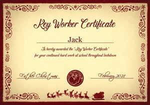 This is the included certificate