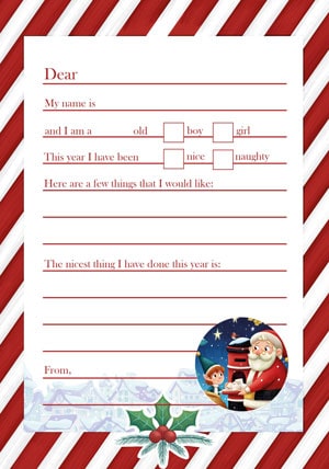 Letter To Santa - Simple - New for 2021 - Personalised Santa Letter Background