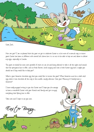 Easter Bunny in Lockdown - Personalised Santa Letter Background