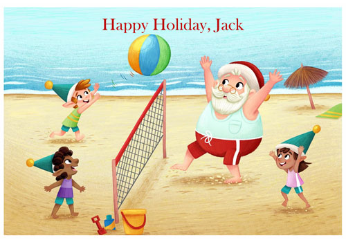 Santa Volleyball - No holiday - Personalised Santa Letter Background