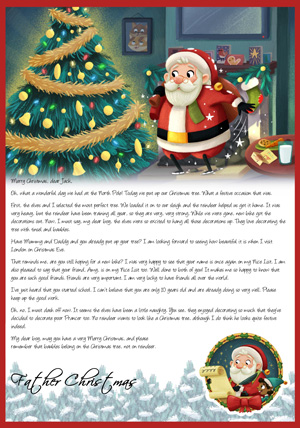 Decorating the Christmas Tree - Personalised Santa Letter Background