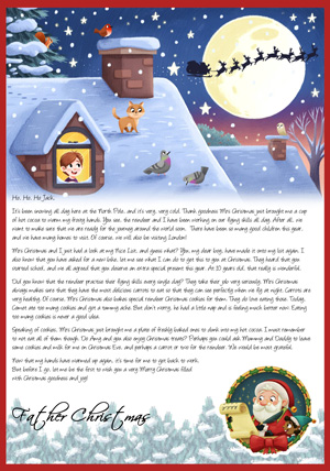Reindeer Flying Skills - Personalised Santa Letter Background