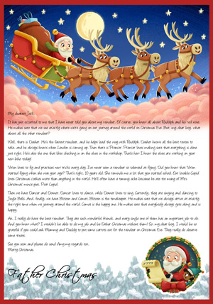 Introducing the reindeer - Personalised Santa Letter Background