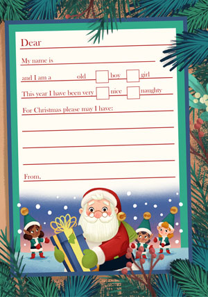 Letter To Santa - Simple - New for 2022 - Personalised Santa Letter Background
