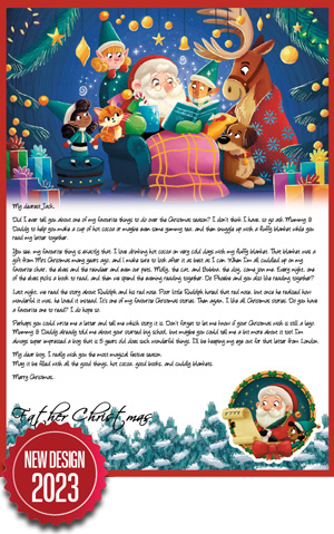 Santa and his Fluffy Blanket - Personalised Santa Letter Background