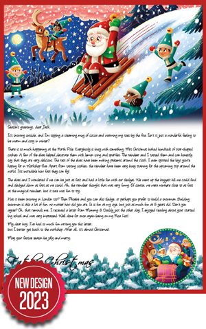 Santa fun in the snow - Personalised Santa Letter Background