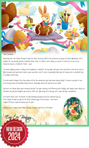Easter Bunny - Hopping around - Personalised Santa Letter Background