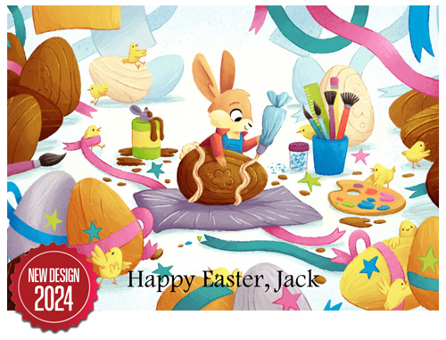 Easter - Decorating Eggs - Personalised Santa Letter Background