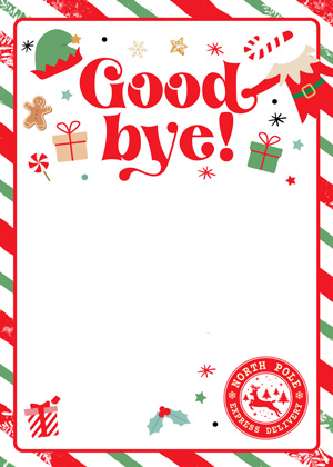 Goodbye - Groovy - Personalised Santa Letter Background