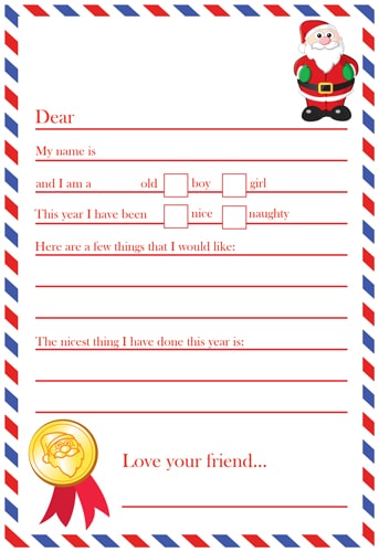 Letter To Santa - Simple - Personalised Santa Letter Background