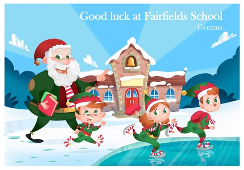 Well done at School - Outside skating - Personalised Santa Letter Background