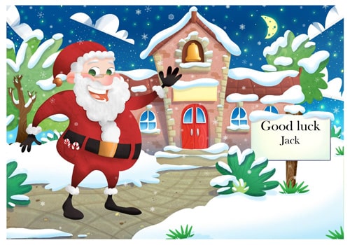 Back To School Postcard - School in Snow - Personalised Santa Letter Background