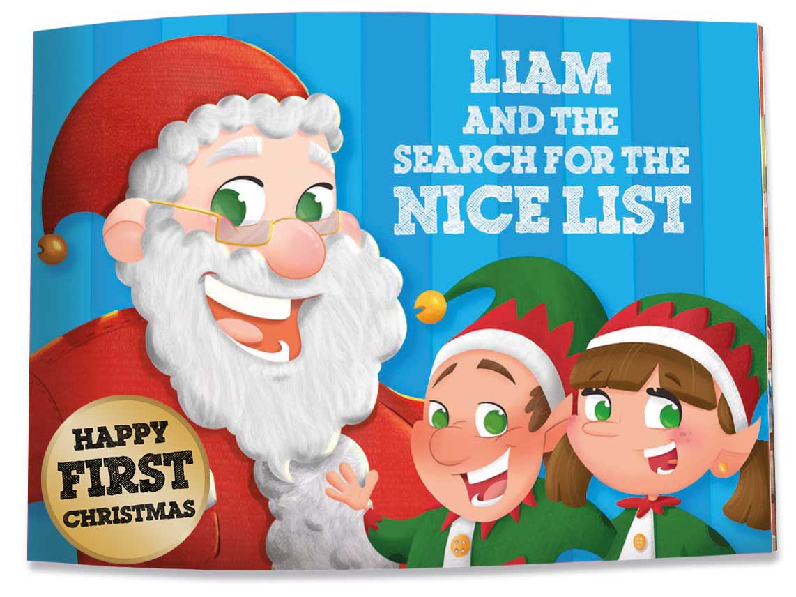 Stripes Blue - First Christmas Christmas Book cover
