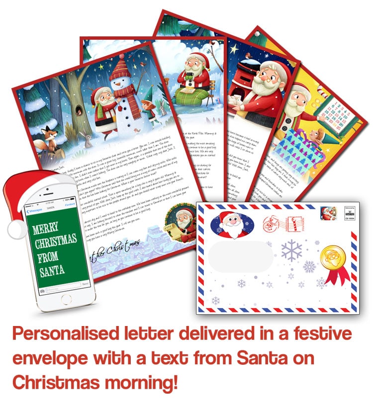 Personalised Santa Letters with Free Text Message from Santa Claus